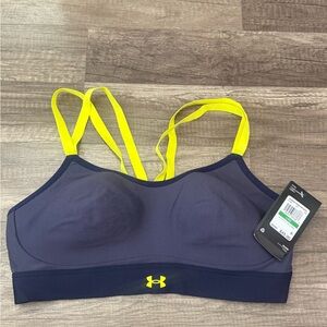 Under Armour Women's Navy and Bright Yellow Swim Top